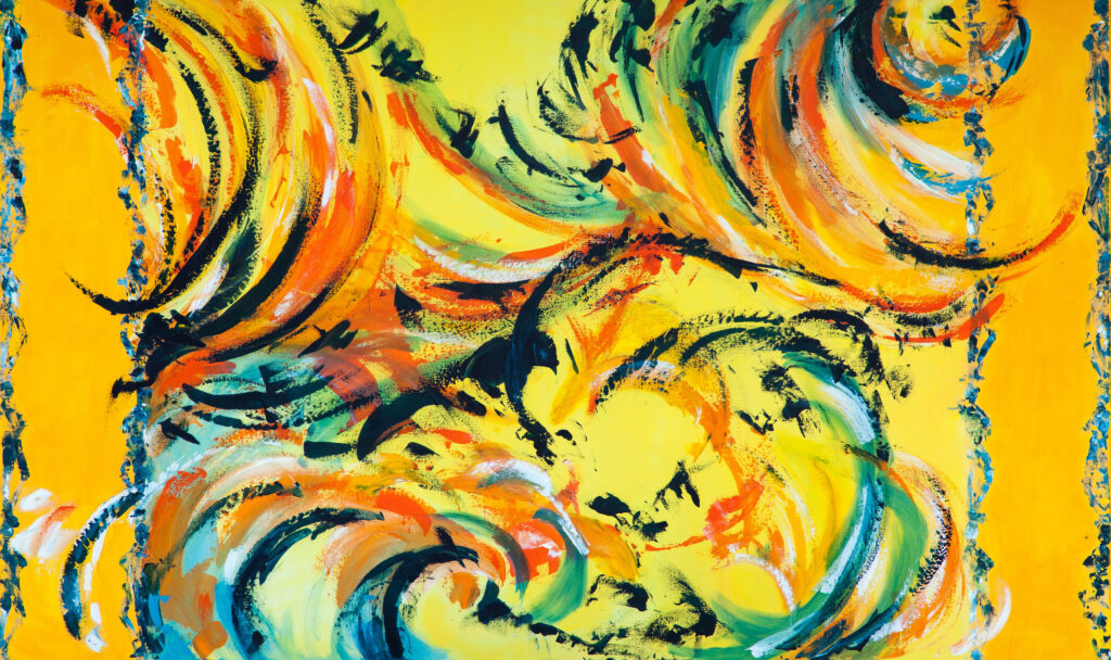 Tine Weppler inspireret af sort sol 120 x 200 cm
