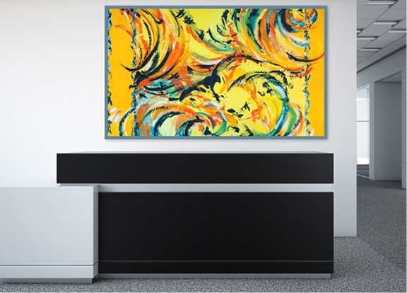 Få et stort maleri til din virksomhed og få kunst på kontoret. Du kan leje fra 99 kr. pr. måned eller købe.