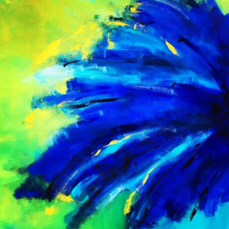 Spring is comming Abstrakt maleri af detalje - enten af en påfuglehale eller af en blomst - du bestemmer. Blomstermalerier