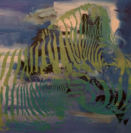 Tine Weppler Grøn zebra 40 x 40 cm