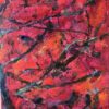 Den duftende have Se røde abstrakte moderne landskabsmaleriermalerier i masser af skønne farveharmonier. Her et abstrakt maleri som minder om efterårsfarver eller kirsebærtræer i blomst